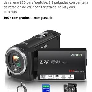 2.7K Video Camera with LCD Screen - Black